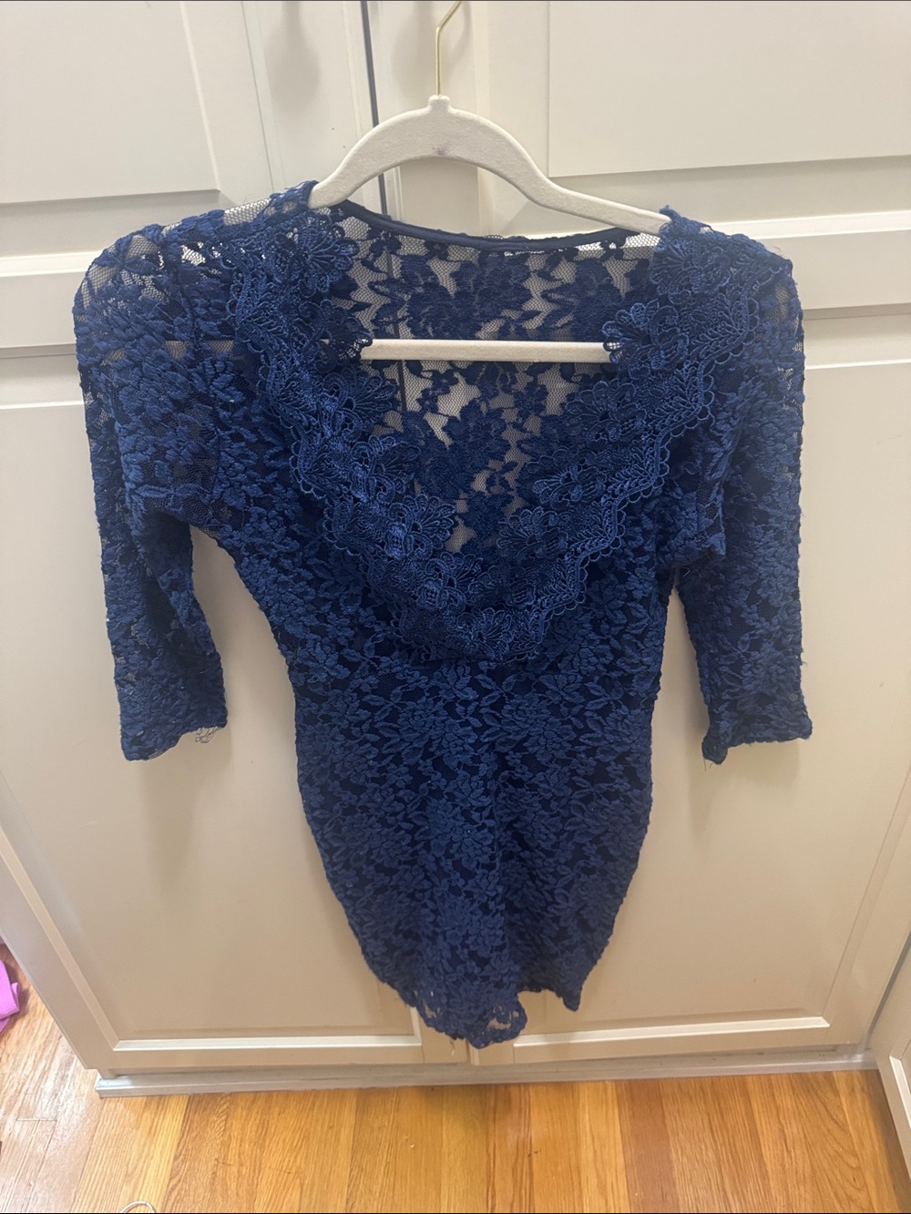 Navy Blue Lace Mini Dress